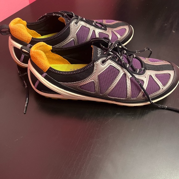 Ecco Shoes - Ecco Biom Purple Black Mesh Lace Up Athletic Sneakers Shoes